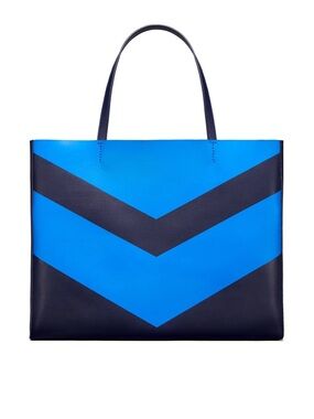 Tory Burch Sport Chevron Tote in navy and bright blue